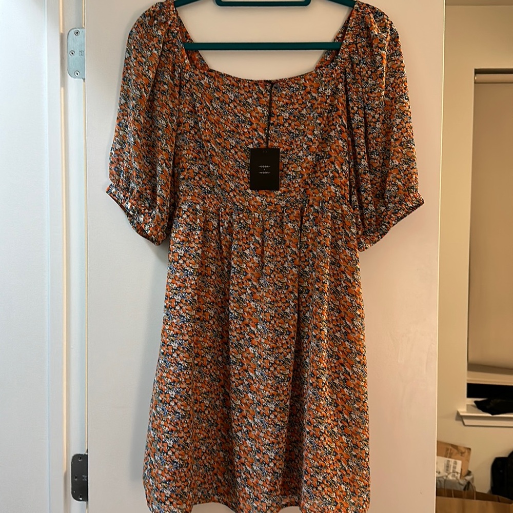 Orange Floral Dress